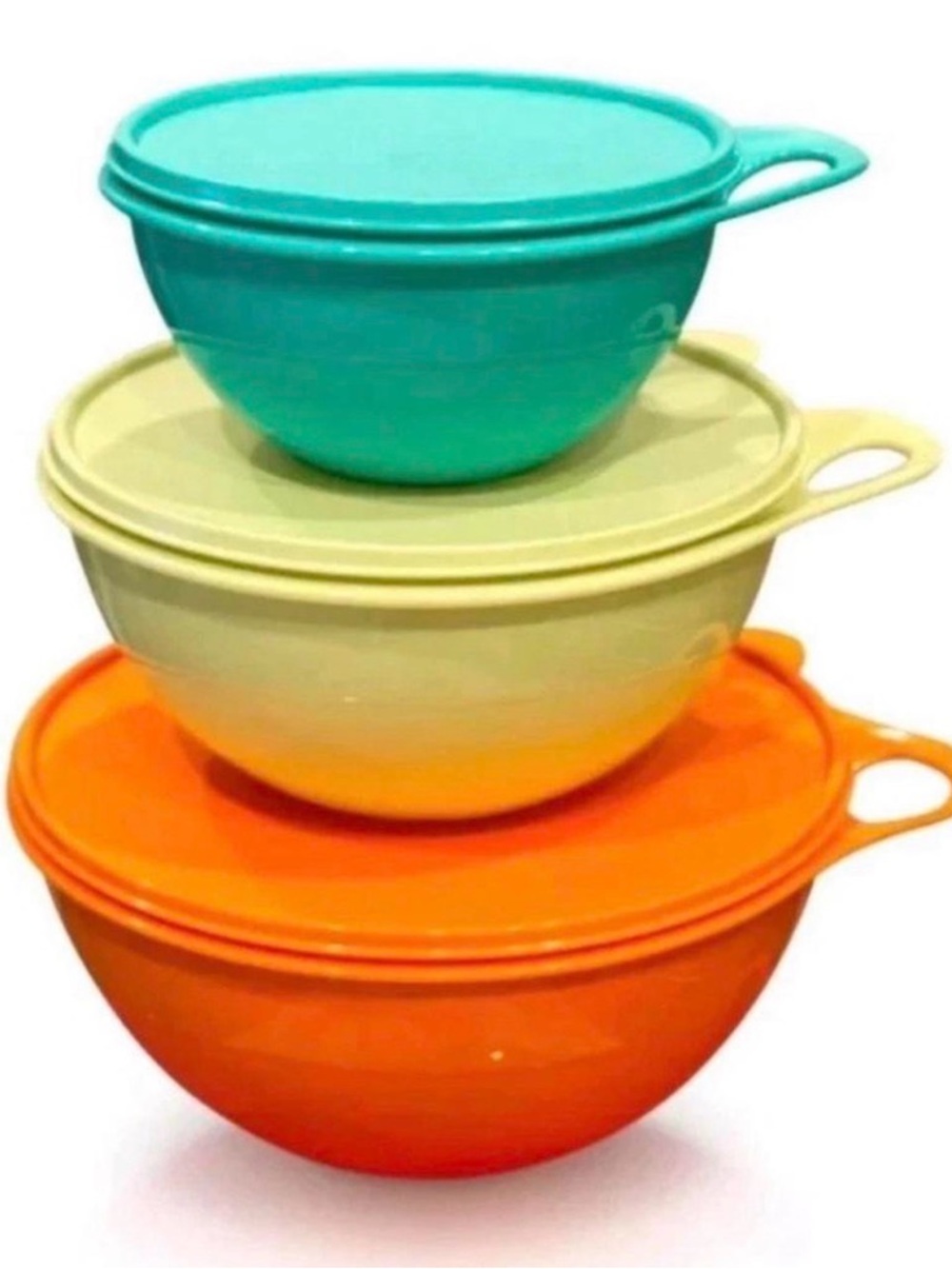 NEW 3PC TUPPERWARE THATSA MIXING SERVING BOWL SET 19, 12, 5 1/2 CUPS  BPA FREE